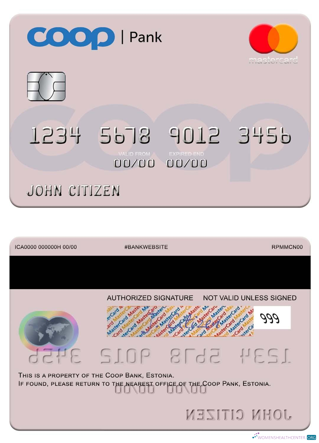 Download Estonia Coop Pank mastercard Photoshop template
